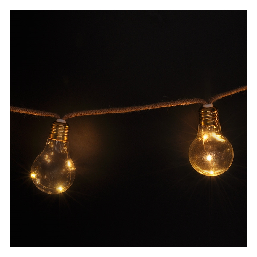 BRILAGI - Cordão de luzes LED decorativo 10xLED/3xAA 1,8m branco quente