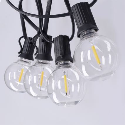 Brilagi - Cordão decorativo LED para exterior GIRLANDA 25xE12/0,36W/24V 20m preto IP44 branco quente