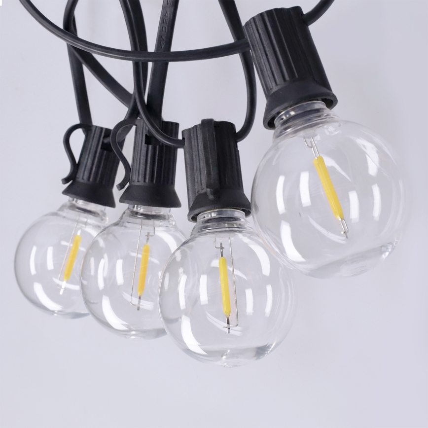 Brilagi - Cordão decorativo LED para exterior GIRLANDA 25xE12/0,36W/24V 20m preto IP44 branco quente