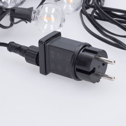 Brilagi - Cordão decorativo LED para exterior GIRLANDA 25xE12/0,36W/24V 20m preto IP44 branco quente