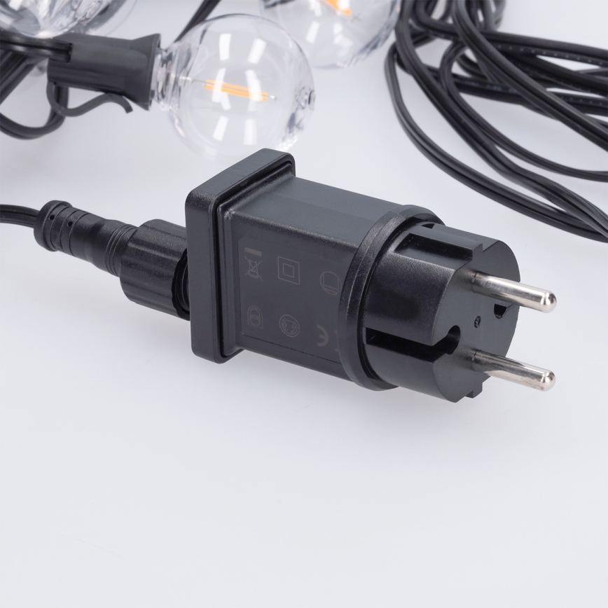 Brilagi - Cordão decorativo LED para exterior GIRLANDA 25xE12/0,36W/24V 20m preto IP44 branco quente