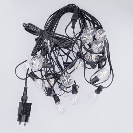 Brilagi - Cordão decorativo LED para exterior GIRLANDA 25xE12/0,36W/24V 20m preto IP44 branco quente