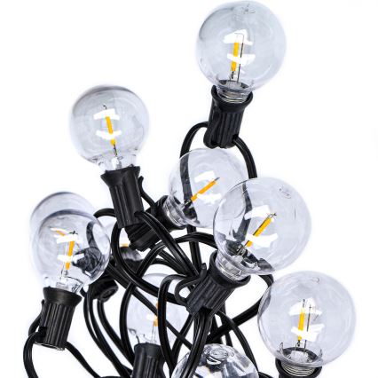 Brilagi - Guirlanda LED decorativa para exterior 25xE12/0,36W/24V 20m preta IP44 branca quente