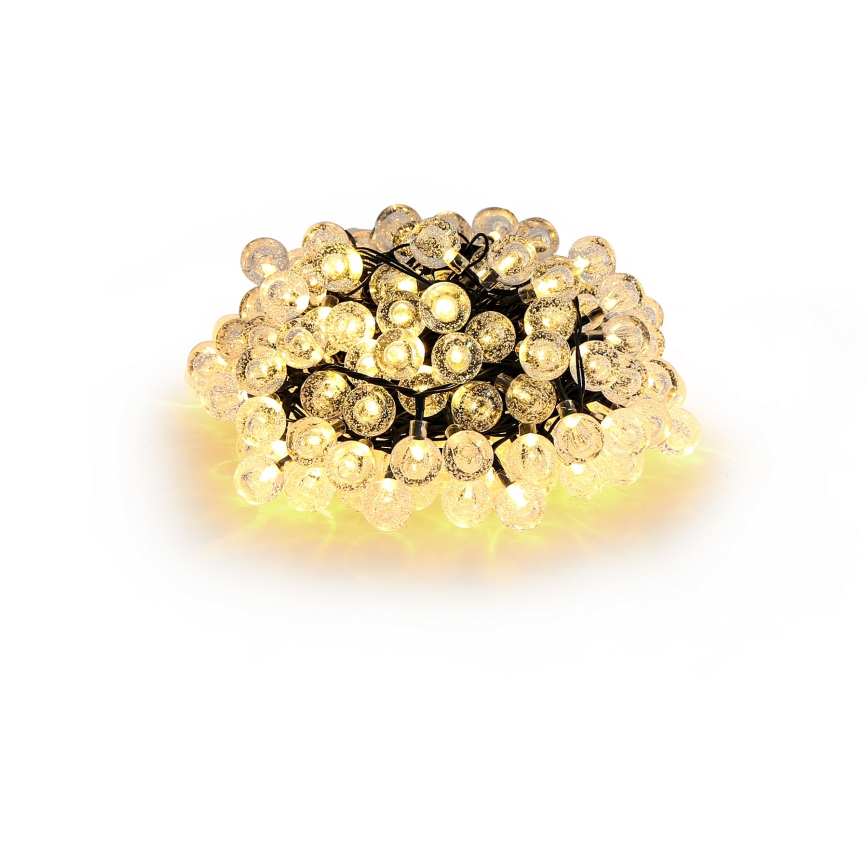 Brilagi - Cordão de luzes solar decorativo LED BUBBLE, 300 LEDs/8 funções, 30 m, IP65, branco quente, 500 mAh