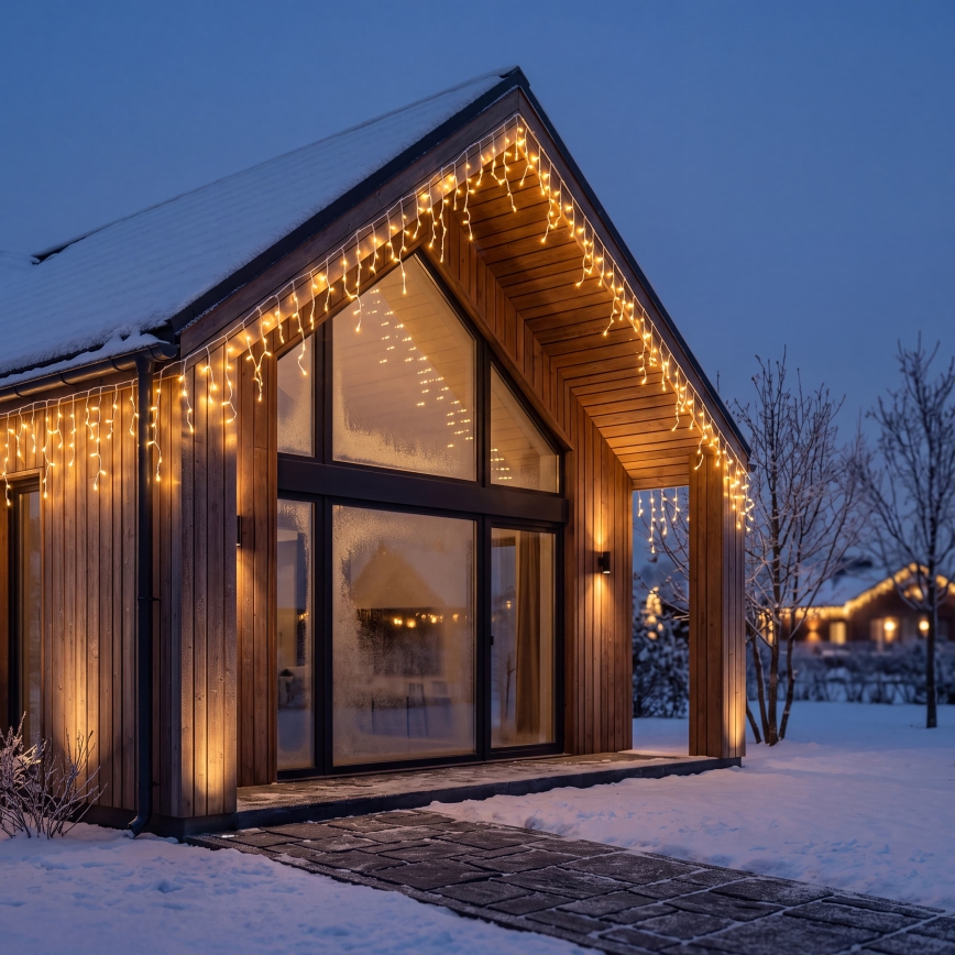 BRILAGI - Cordão de luzes de Natal para exterior 800xLED/8 funções 43m IP44 branco quente pingentes