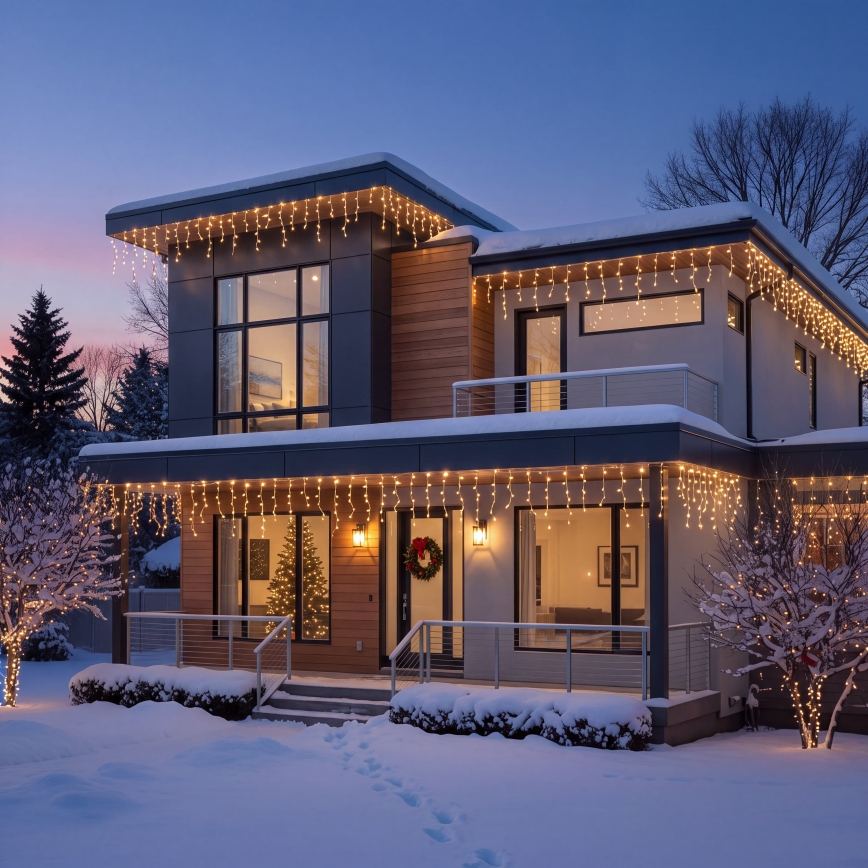 BRILAGI - Cordão de luzes de Natal para exterior 800xLED/8 funções 43m IP44 branco quente pingentes