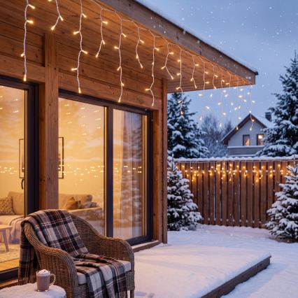 BRILAGI - Cordão de luzes de Natal para exterior 800xLED/8 funções 43m IP44 branco quente pingentes