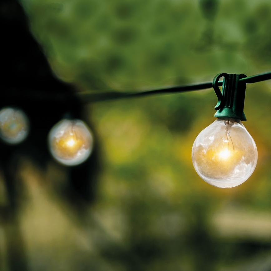 Brilagi - Corrente decorativa exterior LED GRINALDA 25xE12 20m verde IP44 branco quente