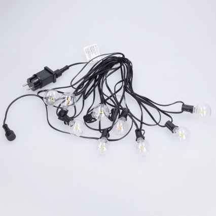 Brilagi - Guirlanda LED decorativa para exterior, 10xE12/0,6W/230V, 8m, preta, IP44, luz branca quente