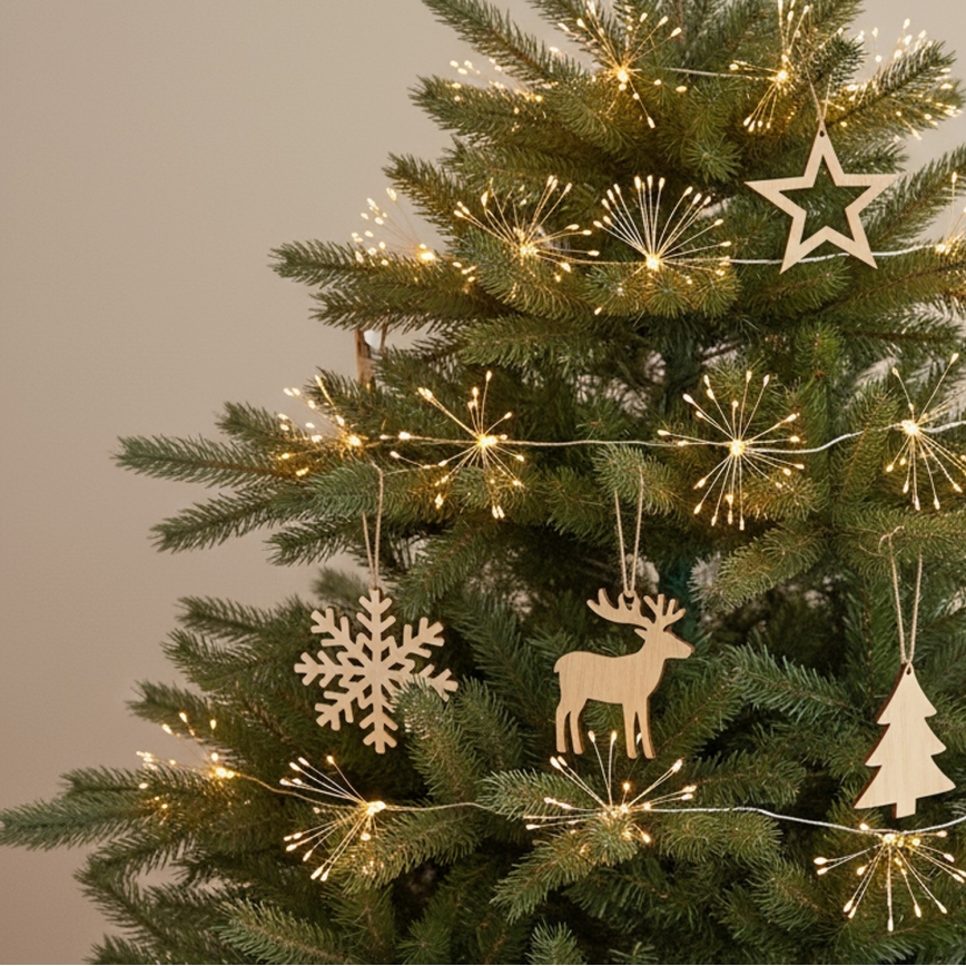 Brilagi - Corrente luminosa LED de Natal para exterior, 150 LEDs, 5 m, IP44, branco quente, efeito de fogos de artifício