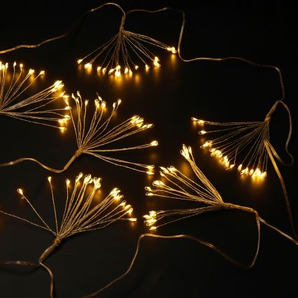 Brilagi - Corrente luminosa LED de Natal para exterior, 150 LEDs, 5 m, IP44, branco quente, efeito de fogos de artifício