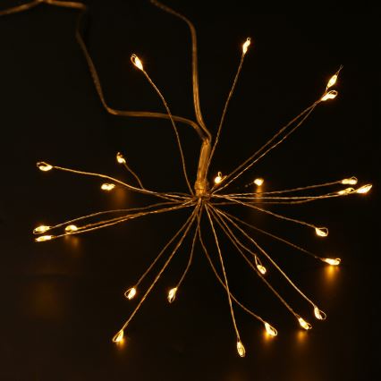 Brilagi - Corrente luminosa LED de Natal para exterior, 150 LEDs, 5 m, IP44, branco quente, efeito de fogos de artifício