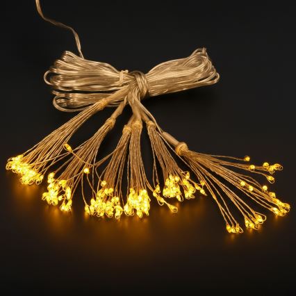 Brilagi - Corrente luminosa LED de Natal para exterior, 150 LEDs, 5 m, IP44, branco quente, efeito de fogos de artifício