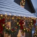 Brilagi - Corrente luminosa LED de Natal para exterior 400xLED/8 funções 23m IP44 branco quente