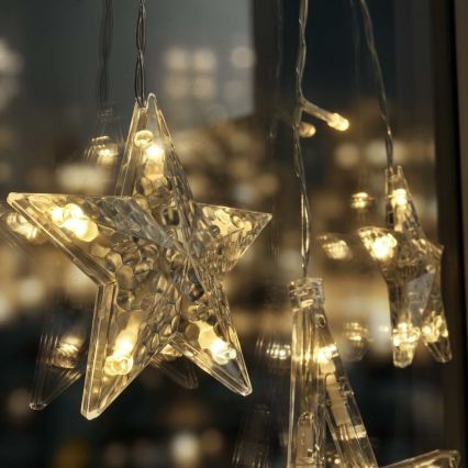 BRILAGI - Cortina de Natal LED 77xLED/3xAA/USB 1,8m branco quente