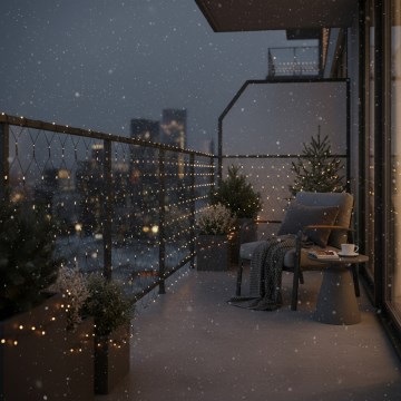Brilagi - Cortina de Natal LED para exterior 160 LEDs 7 x 2 m IP44 branca quente