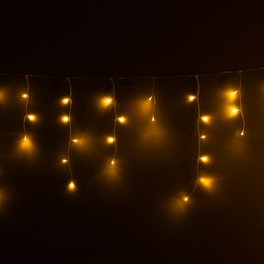 Brilagi - Cortina de Natal LED para exterior, 200 LEDs / 8 funções, 13 m, IP44, branco quente, pingentes de gelo