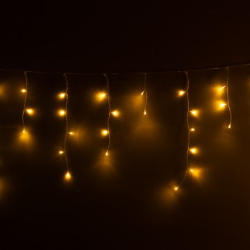 Brilagi - Cortina de Natal LED para exterior 400 LEDs/8 funções 23 m IP44 branco quente