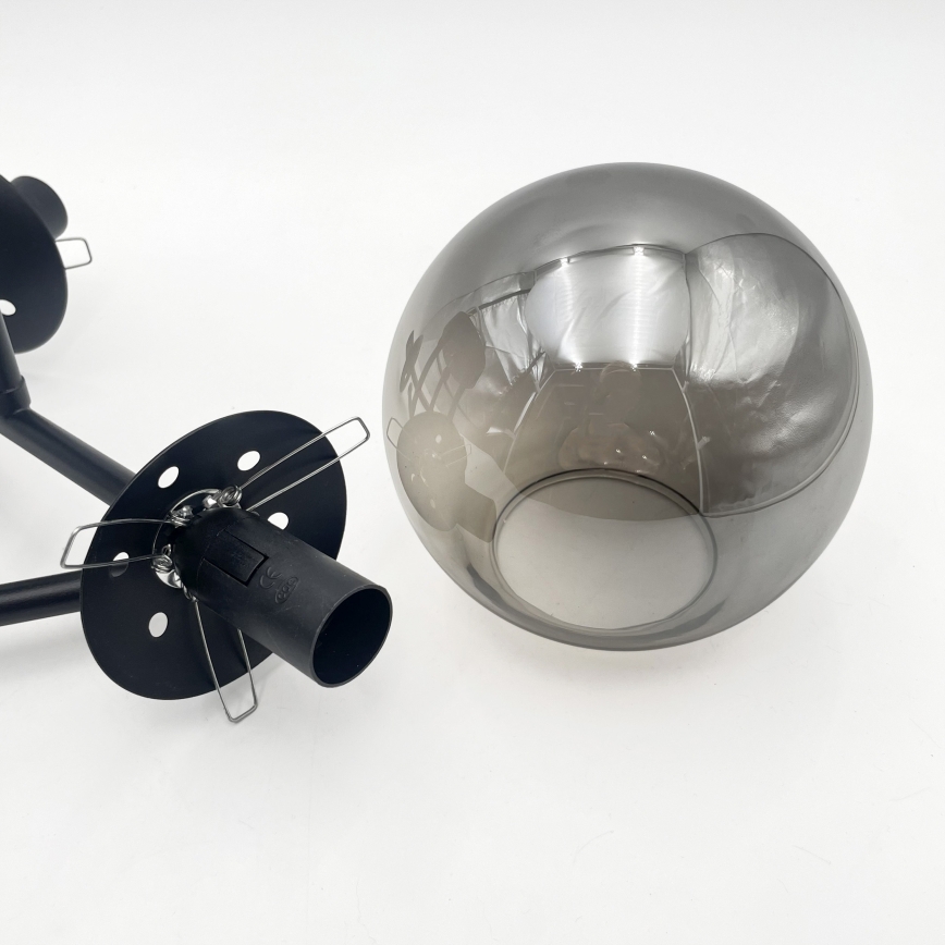 Brilagi - Cúpula de vidro de substituição para lustre e candeeiro MALIVA E14, diâmetro 13 cm, fumê