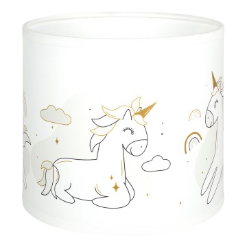 Brilagi - Cúpula universal BOBO E27 diâmetro 15 cm branco com estampa de unicórnios