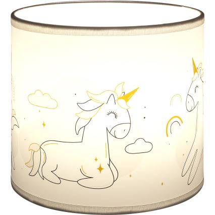 Brilagi - Cúpula universal BOBO E27 diâmetro 15 cm branco com estampa de unicórnios