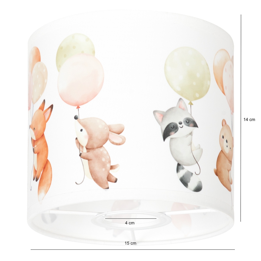 BRILAGI - Cúpula universal BOBO E27 Ø 15 cm branca/com estampa de animais
