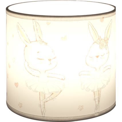 Brilagi - Cúpula universal BOBO E27, Ø 15 cm, branca com motivo de coelhinhos