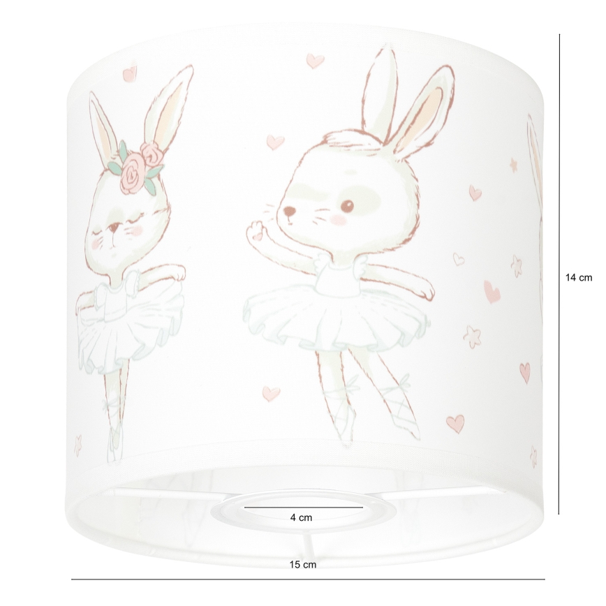 Brilagi - Cúpula universal BOBO E27, Ø 15 cm, branca com motivo de coelhinhos
