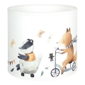 Brilagi - Cúpula universal BOBO E27 Ø 15 cm branca/estampa de animais