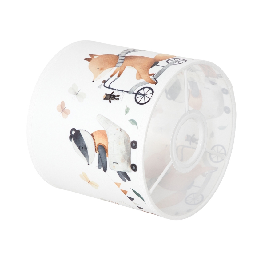 Brilagi - Cúpula universal BOBO E27 Ø 15 cm branca/estampa de animais