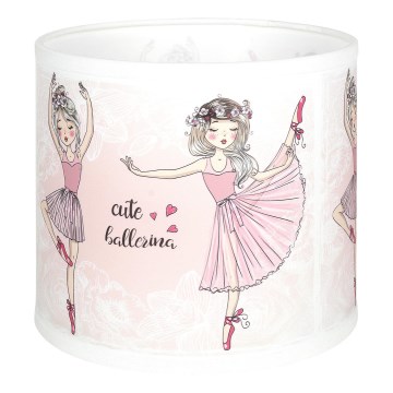 Brilagi - Cúpula universal BOBO E27 Ø 15 cm branca/rosa/bailarinas