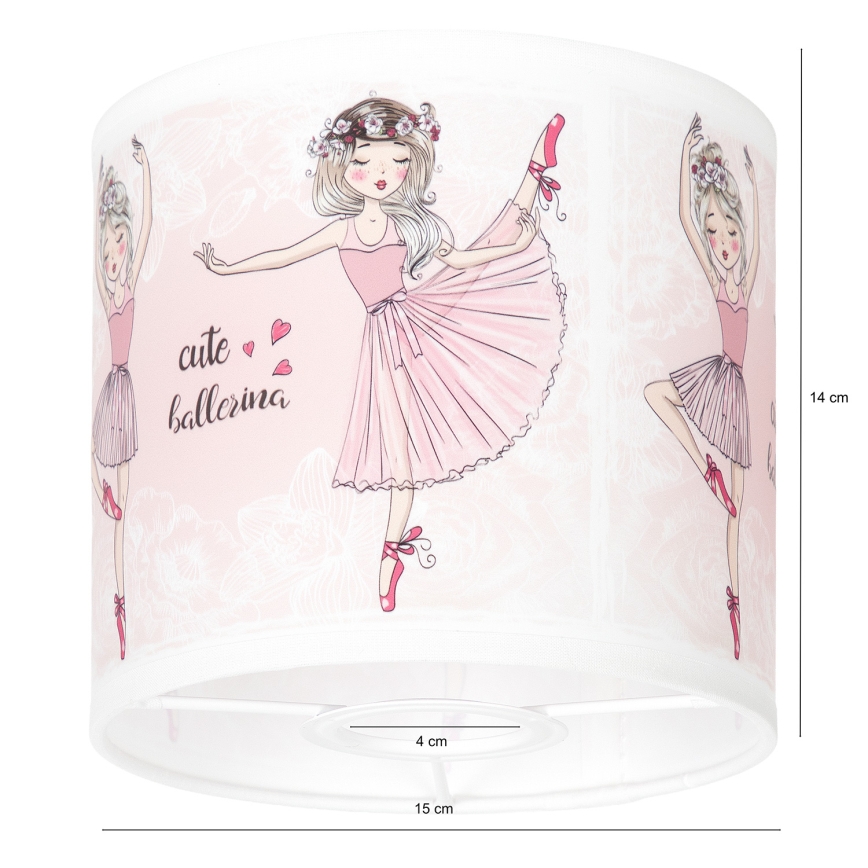 BRILAGI - Cúpula universal BOBO E27 Ø 15 cm branca/rosa/bailarinas