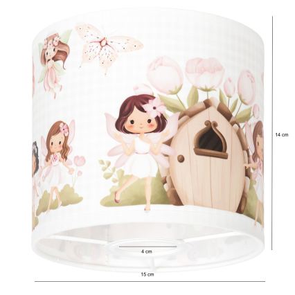 BRILAGI - Cúpula universal BOBO E27 Ø 15 cm branca/rosa/fadas