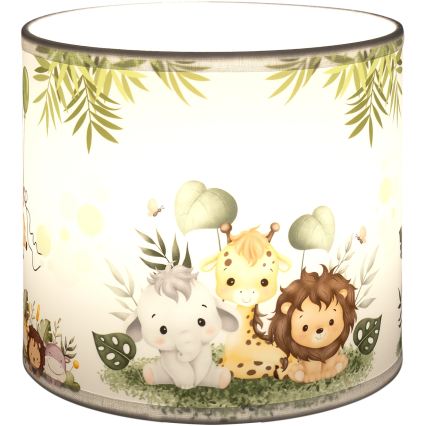 Brilagi - Cúpula universal BOBO E27 Ø 15 cm branco/verde/estampa selva