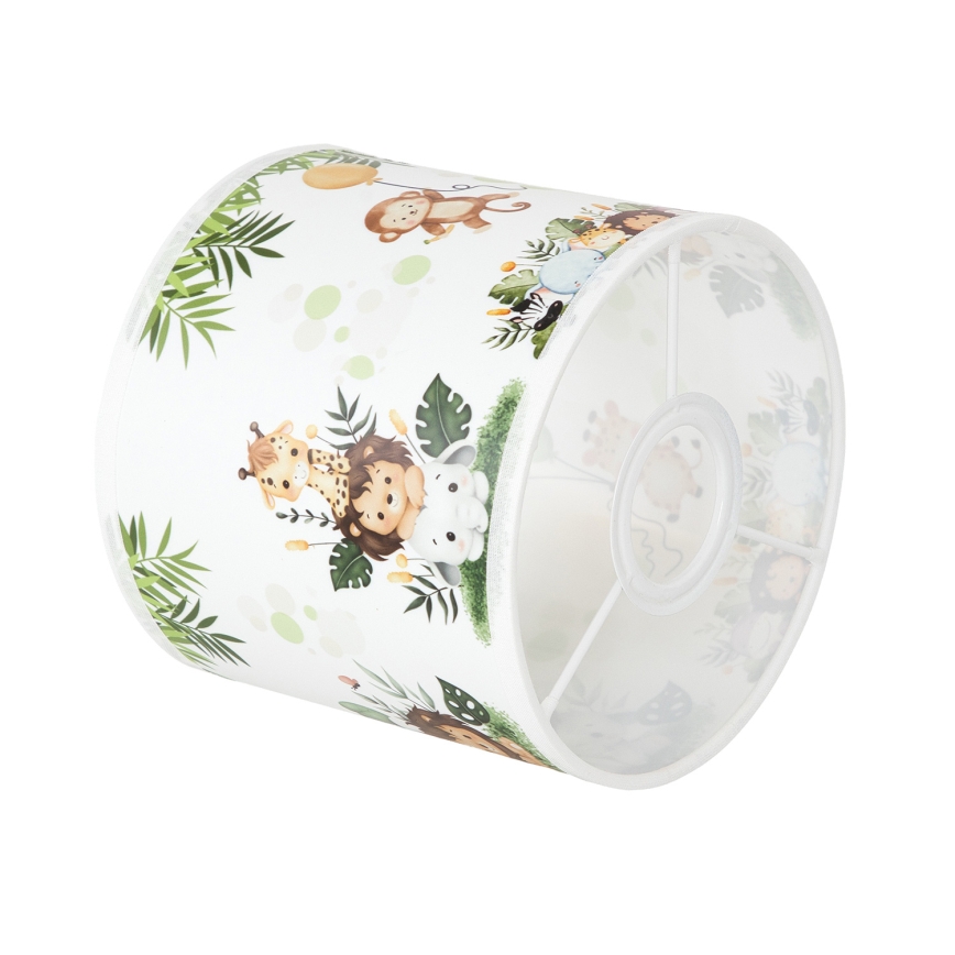 Brilagi - Cúpula universal BOBO E27 Ø 15 cm branco/verde/estampa selva