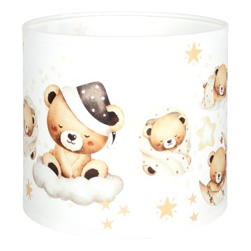 Brilagi - Cúpula universal BOBO para E27, diâmetro 15 cm, branca com estampa de ursinhos