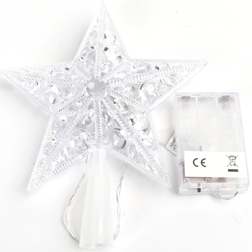 BRILAGI - decoração de Natal LED/3xAA estrela 17 cm branca quente