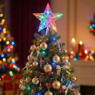 BRILAGI - Decoração de Natal LED/3xAA 21 cm estrela multicolorida