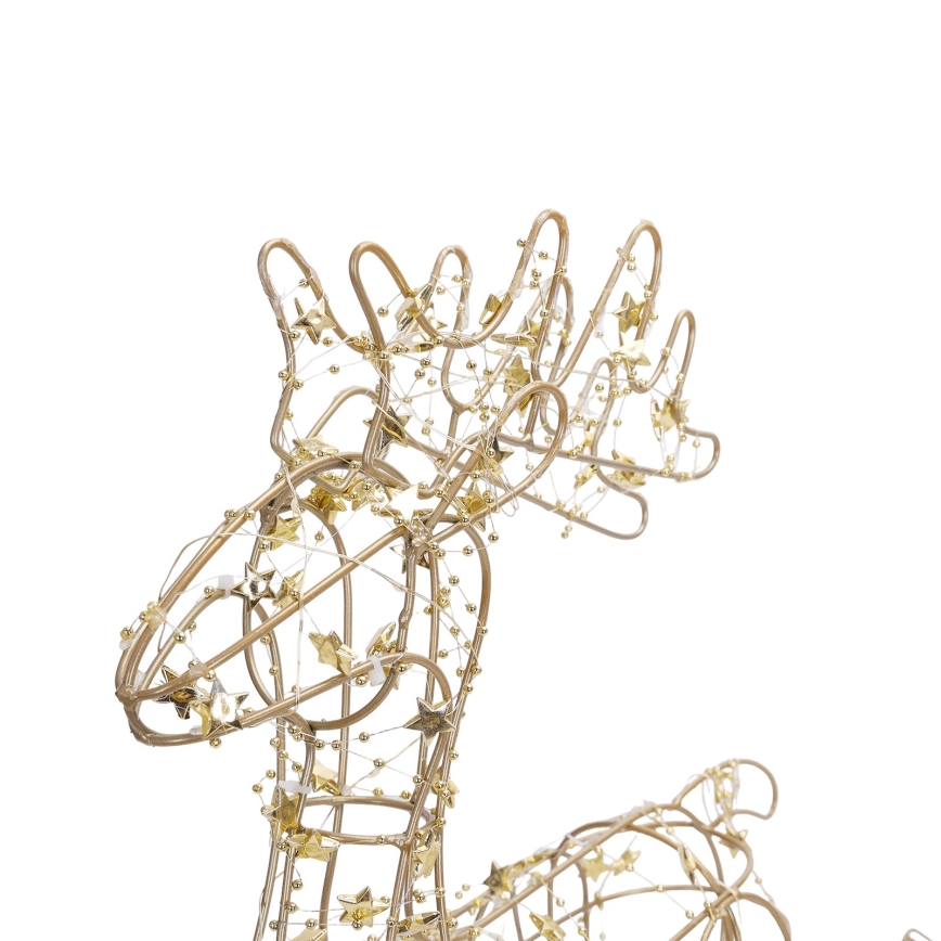 BRILAGI - Decoração de Natal LED LED/3xAA 46 cm rena com trenó branco quente