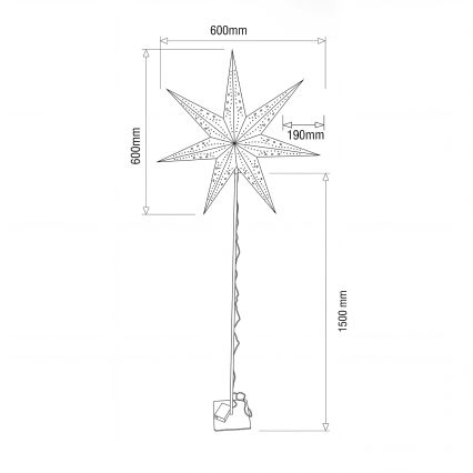 BRILAGI - Decoração de Natal LED/3xAA 60 cm estrela