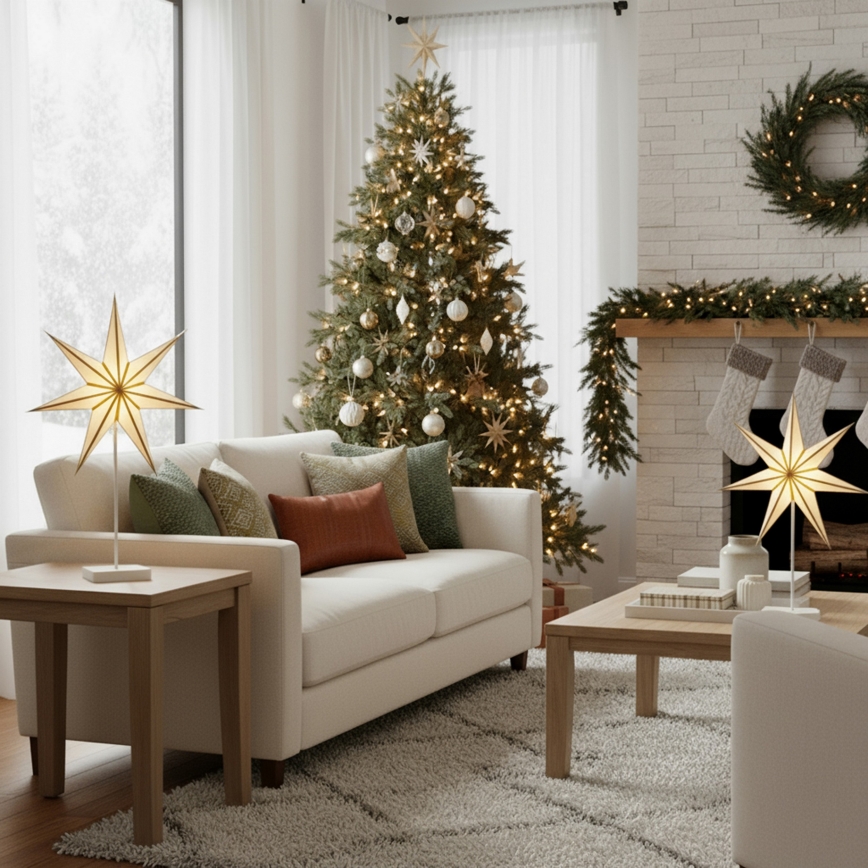 Brilagi - Decoração de Natal LED/3xAA 66x40 cm estrela