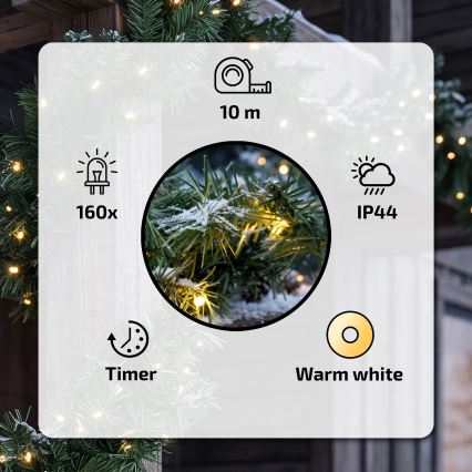 BRILAGI - Decoração de Natal LED para exterior GIRLANDA 160xLED/230V 1000 cm IP44