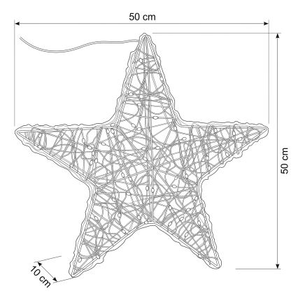 BRILAGI - Decoração de Natal LED para exterior LED/3,3W/230V IP44 50 cm estrela