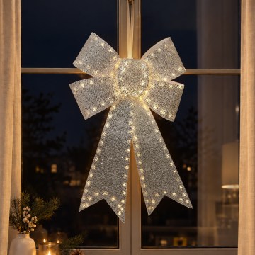 BRILAGI - Decoração de Natal LED para exterior LED/3,3W/230V IP44 laço prateado