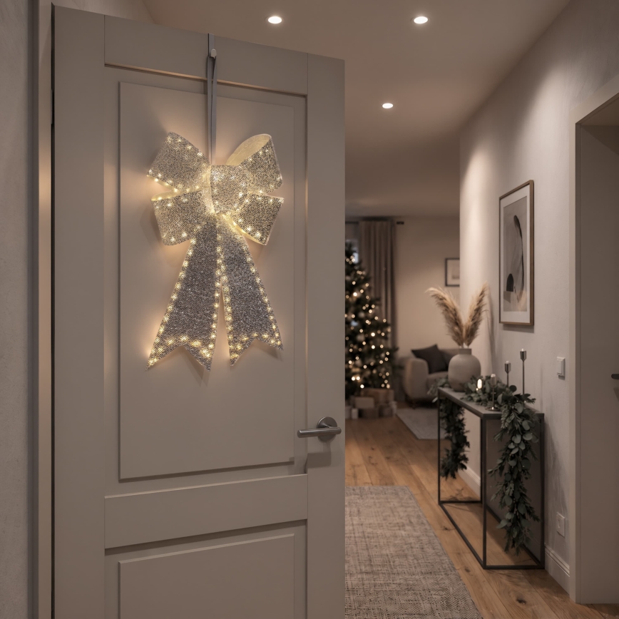 BRILAGI - Decoração de Natal LED para exterior LED/3,3W/230V IP44 laço prateado