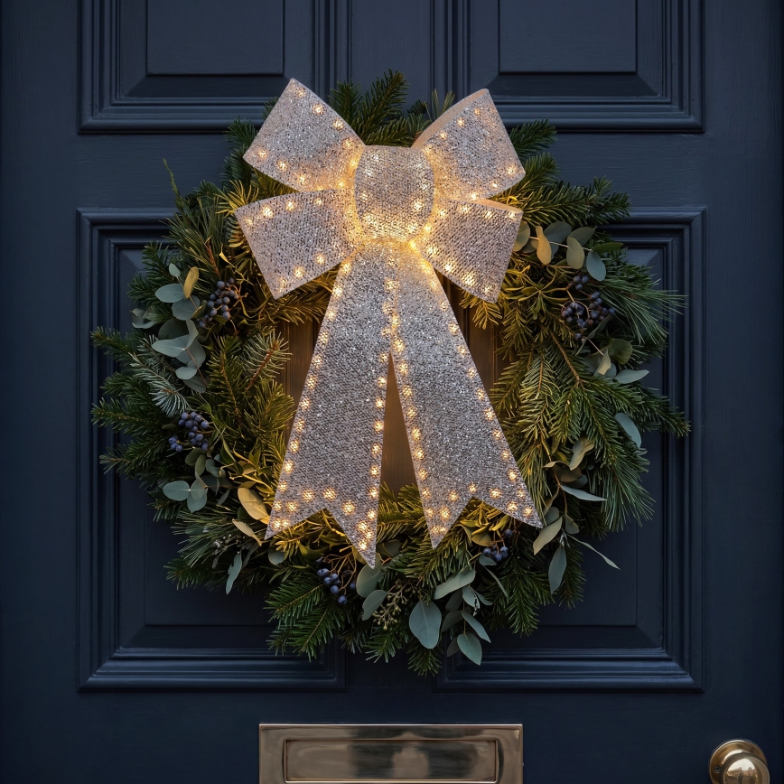 BRILAGI - Decoração de Natal LED para exterior LED/3,3W/230V IP44 laço prateado