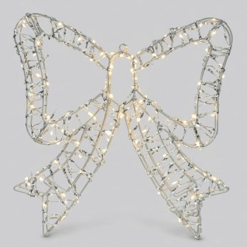 BRILAGI - Decoração de Natal LED para exterior LED/3,6W/8 funções IP44 41 cm laço prateado