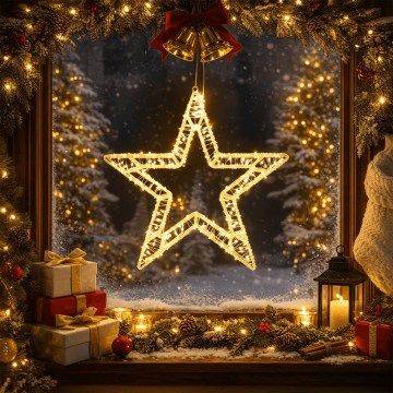BRILAGI - Decoração de Natal LED para exterior LED/6W/8 funções 43 cm IP44 estrela branco quente