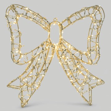 BRILAGI - Decoração LED de Natal para exterior LED/3,6W/8 funções IP44 41 cm laço dourado