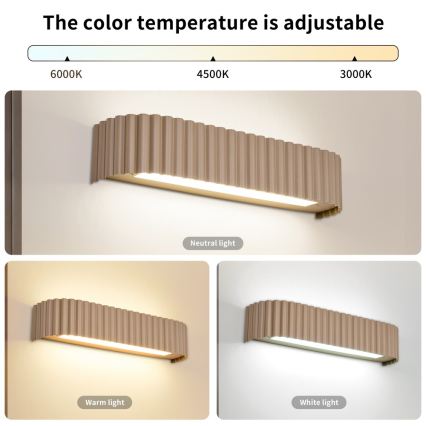 BRILAGI - Aplique de parede LED dimerizável FALCON MODERN LED/14W/230V 3000-6000K 40 cm bege + comando remoto